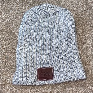 Light Blue/Grey and White Love Your Melon Beanie